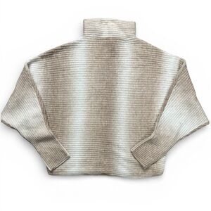 Cupio Beige Ribbed Turtleneck Sweater